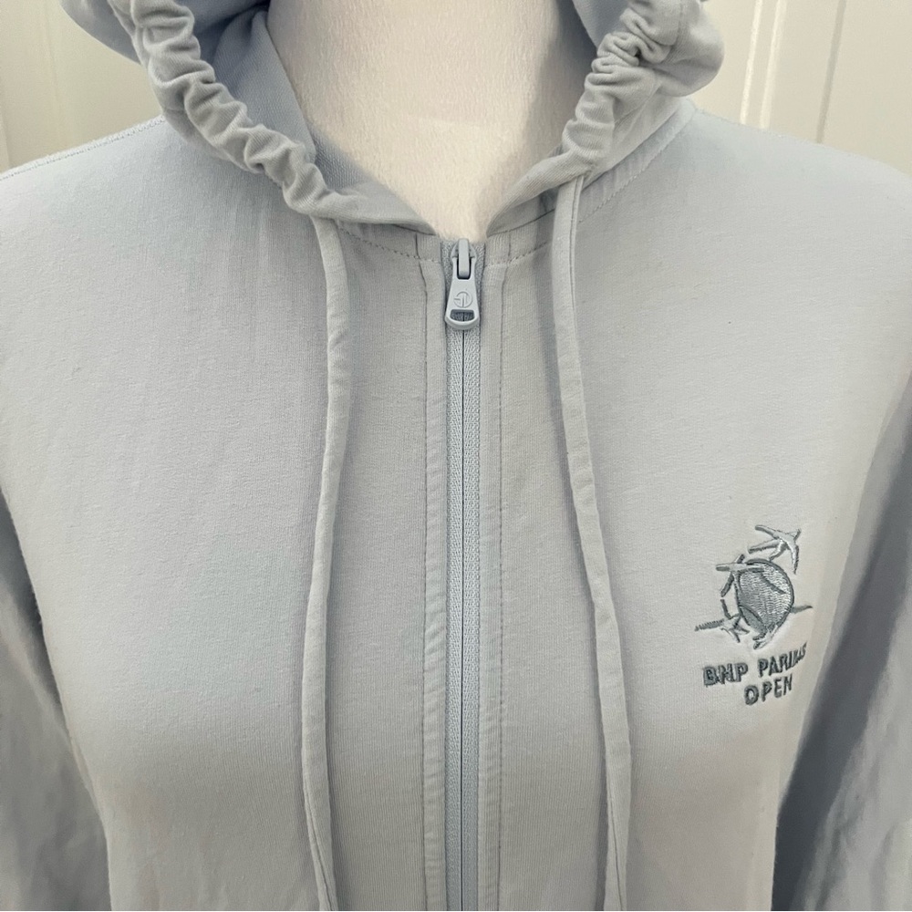 Straight Down Long Sleeve Cotton‎ Hoodie Women Medium Golf Bank Logo Light Blue - Picture 6 of 13